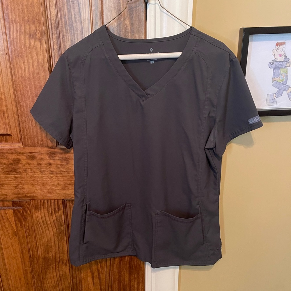 Med Couture grey scrub top